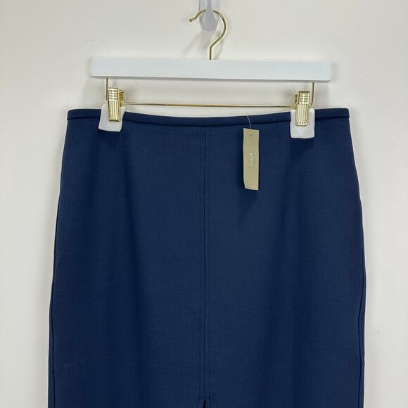 J.Crew Pencil Midi Skirt Four Season Stretch Navy Minimalist Classic US 12 NWT - Picture 6 of 11
